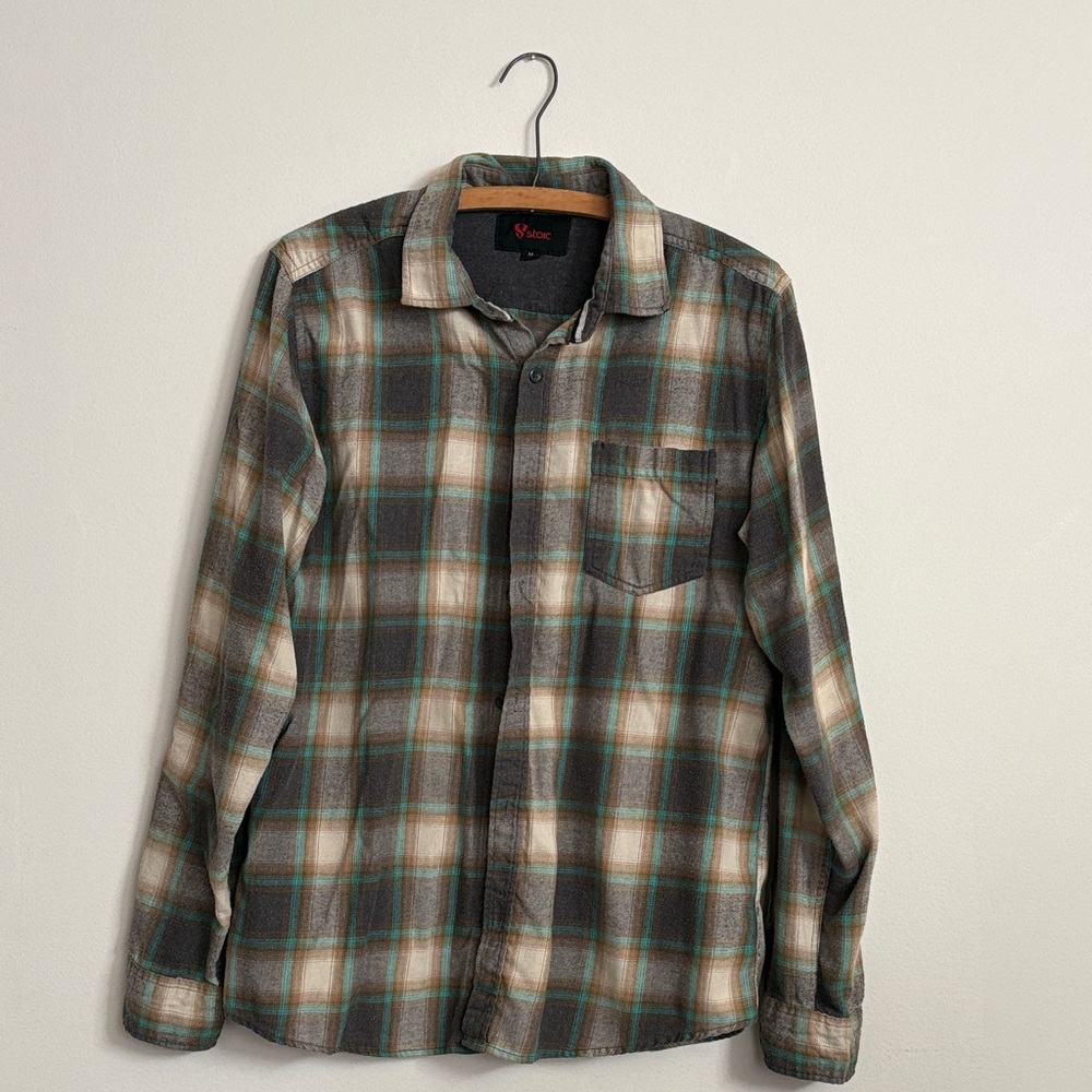 Stio Plaid Button Down Shirt - Gray and Green